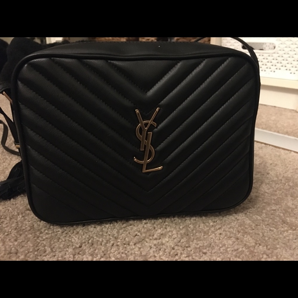 Y sl inspired black crossbody camera bag